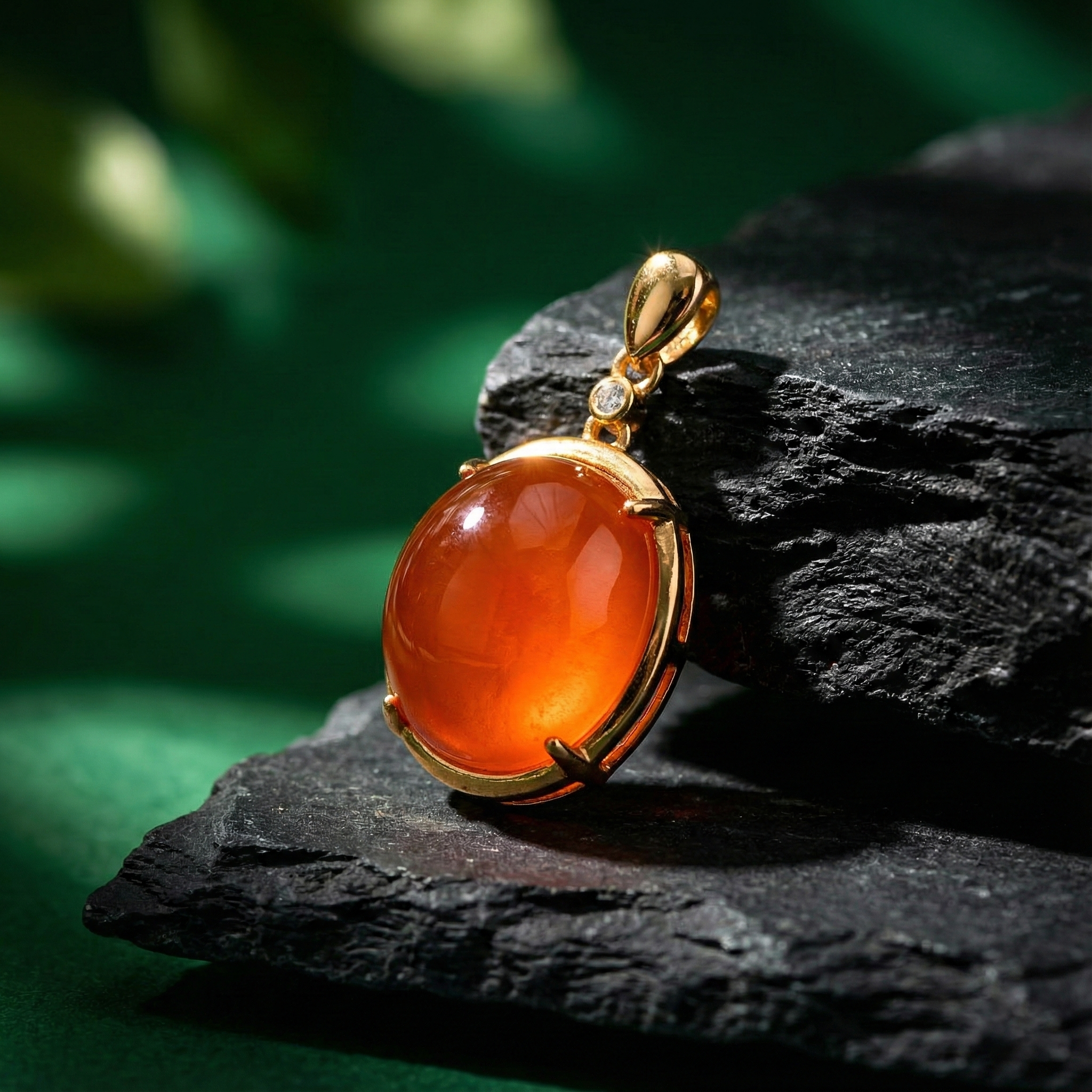 Red Agate Inlaid Pendant C