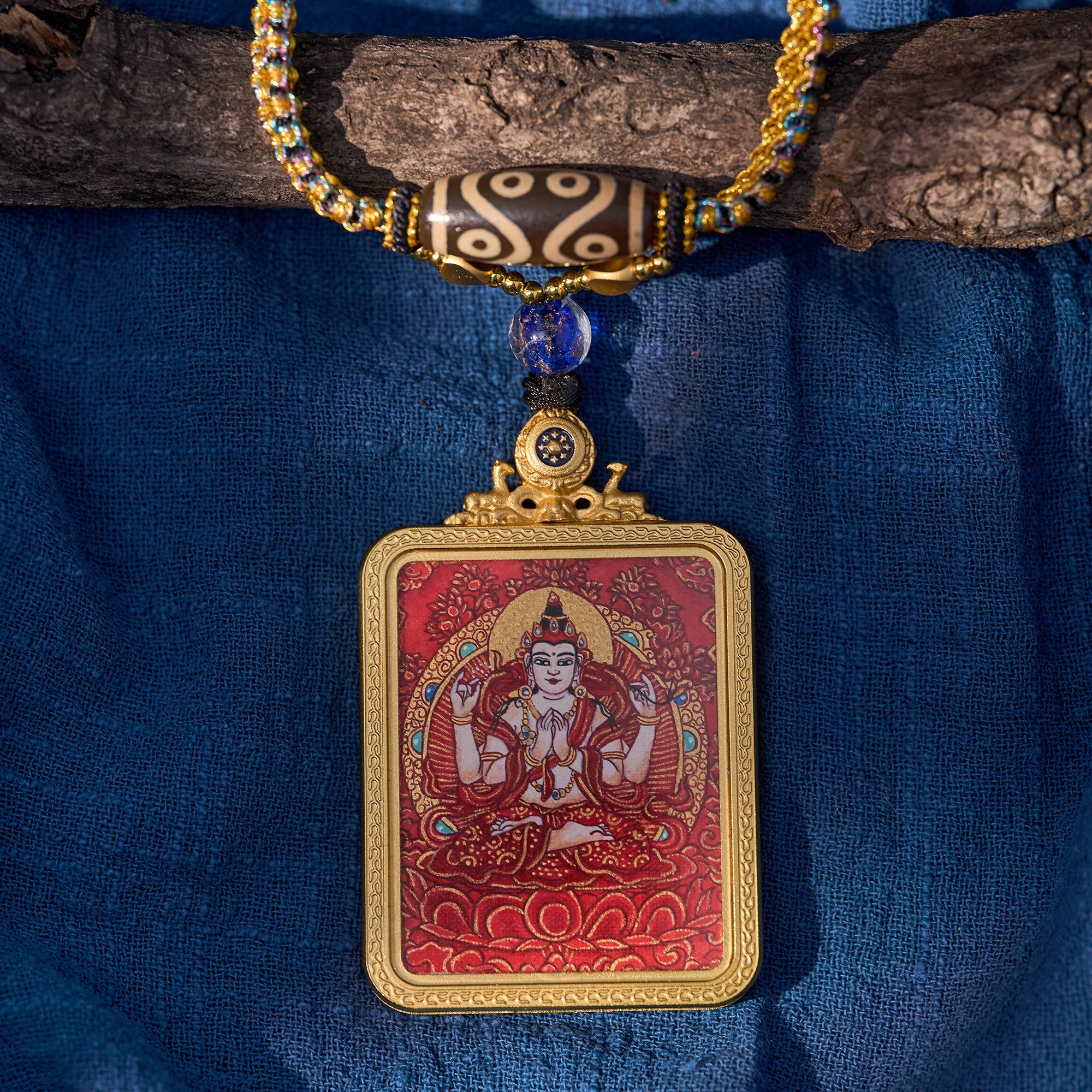 冰红玛瑙镶嵌吊坠A – Ram Himalaya